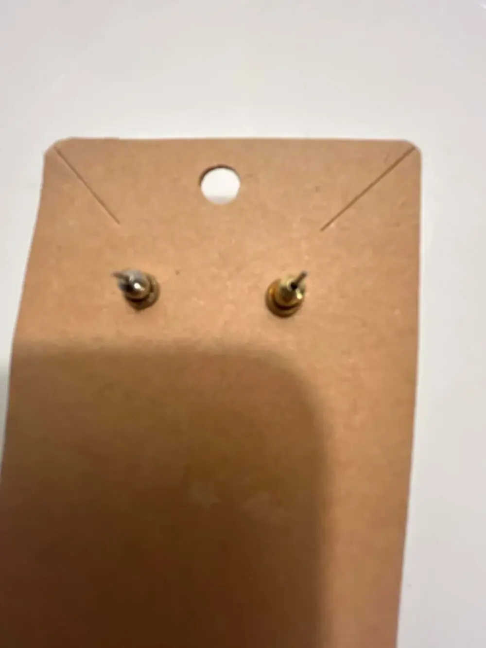 Vintage Nolan Miller Faux Gray Pearl Gold Tone Stud Earrings